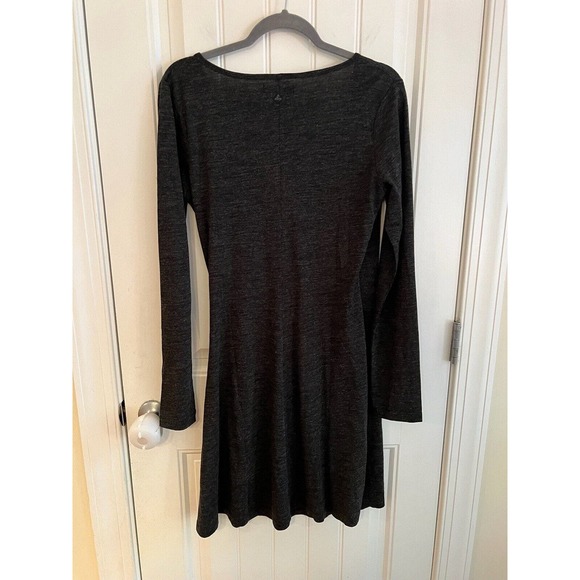 Prana‎ Nadia Grey Faux Wrap Long Sleeve Lightweight Wool Blend Dress Large - Picture 6 of 6